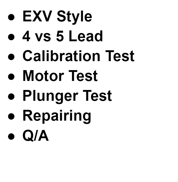 Chiller EXV Testing